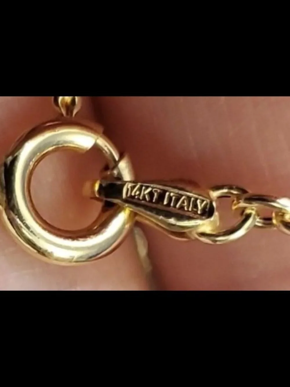 14k Yellow Gold Rolo Chain 24inch - Picture 3 of 5
